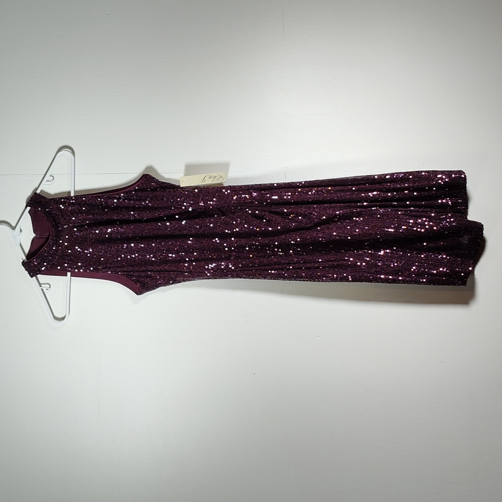 NWT‎ Eliza J. Purple Plum Sequin Halter Sheath Dress 8